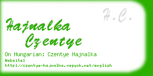 hajnalka czentye business card